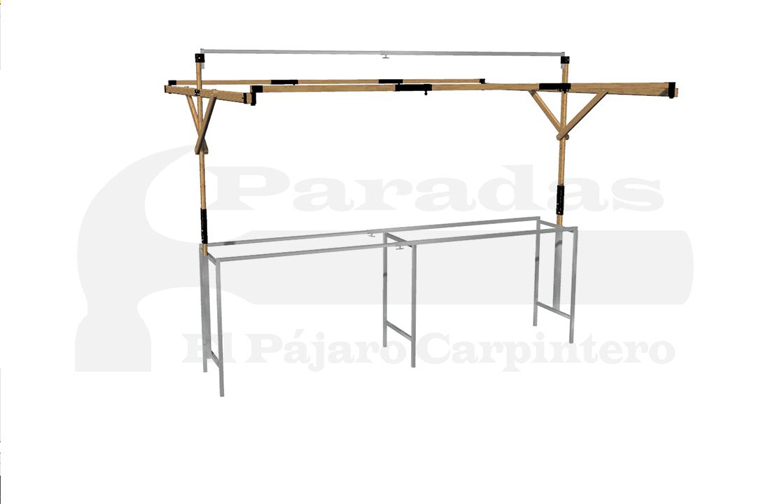 Parada catalana sencilla tipo bar 3m madera