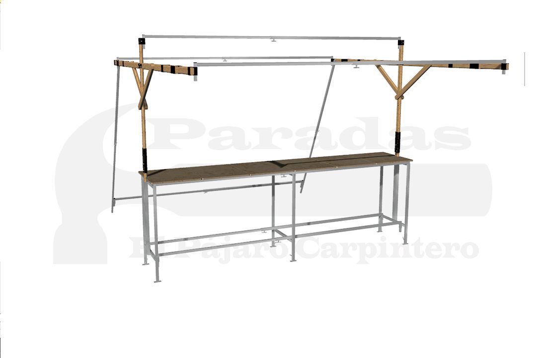 Parada catalana tipo bar 3m madera v2