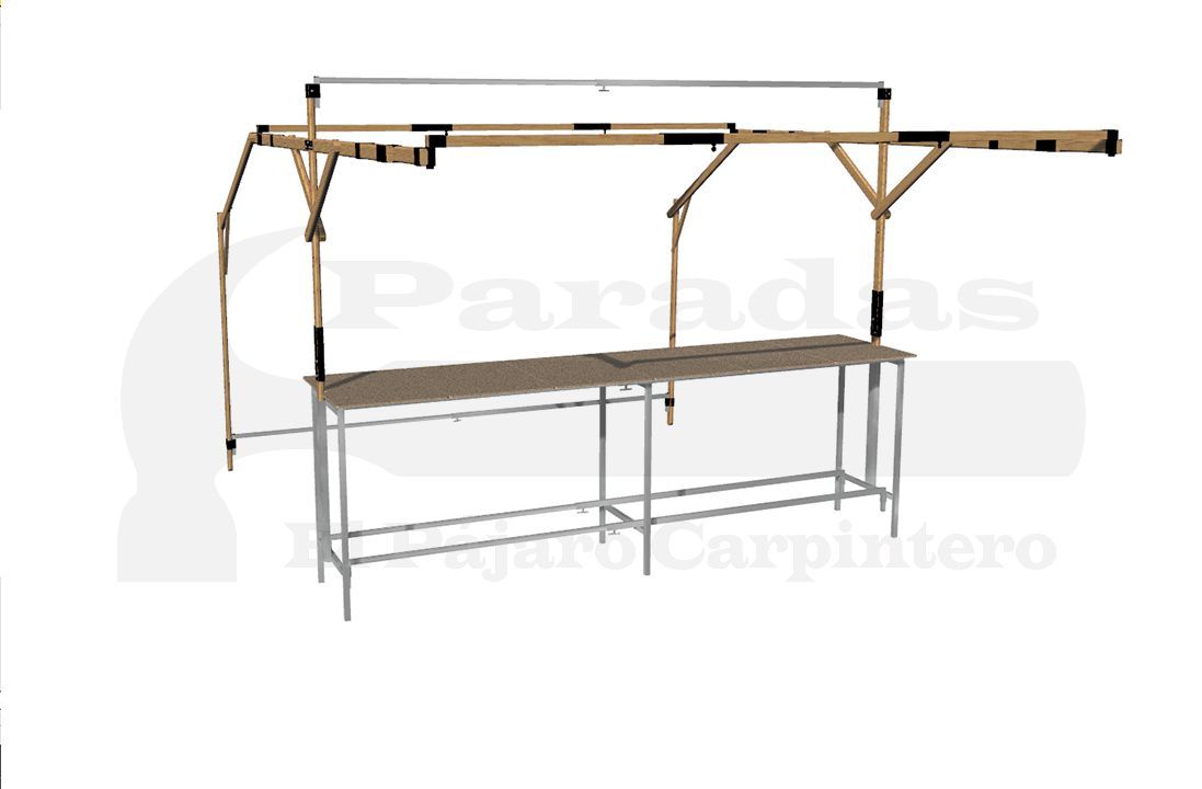 Parada catalana tipo bar 3m madera v3