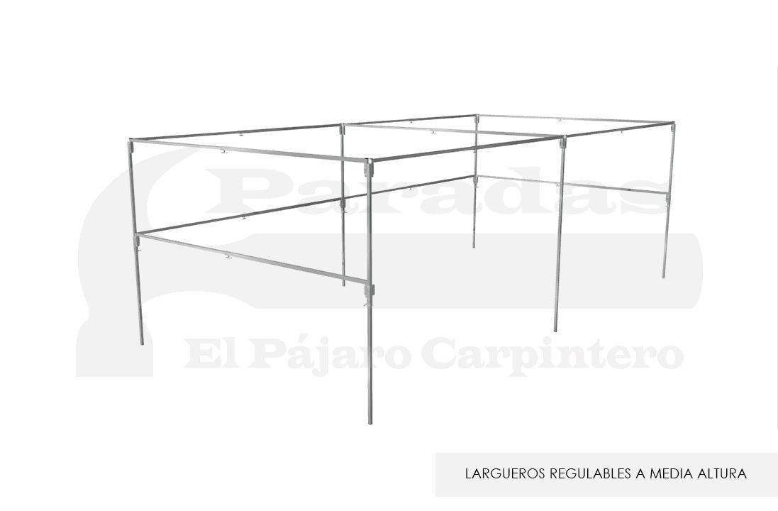 Caseta mercado altura fija largueros media altura