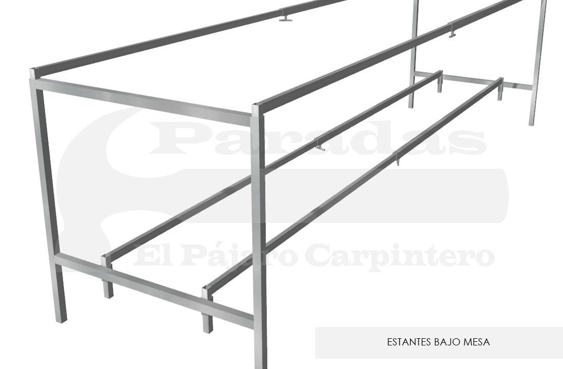 Mesa estantes bajo mesa extensible mercadillo L