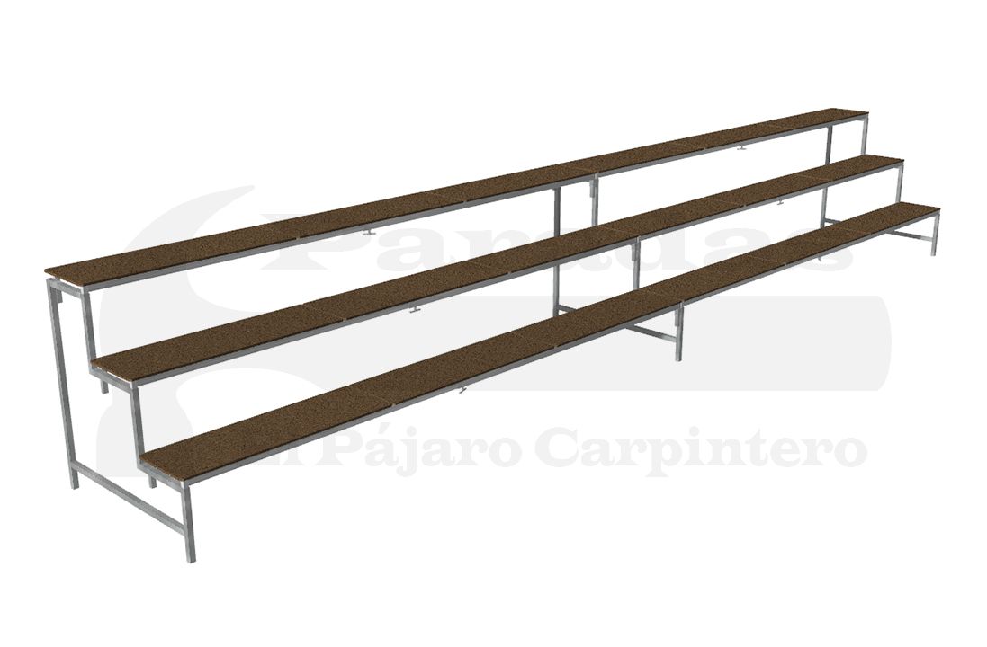 Mesa expositora escalera 3 peldaños