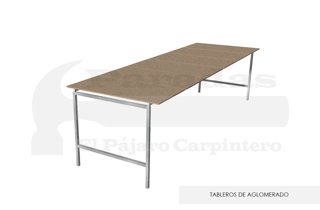 Mesa tableros aglomerado extensible mercadillo L