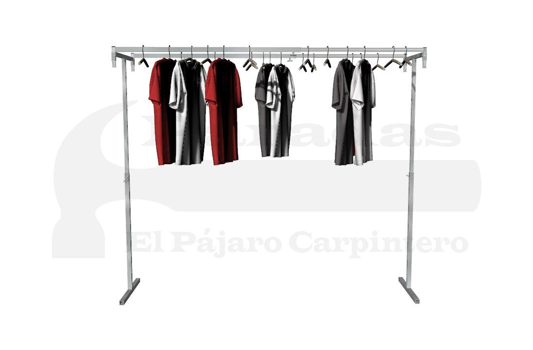 Perchero mercadillo reforzado doble ropa frente