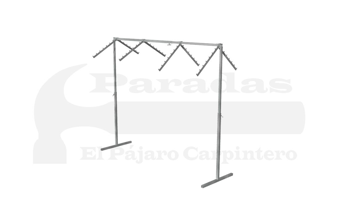 Perchero reforzado simple con colgadores a 2 caras