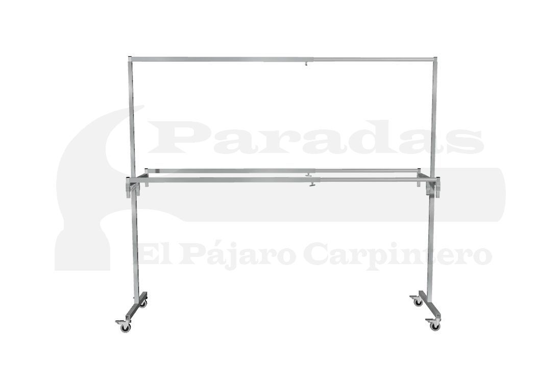 Perchero mercadillo reforzado triple ruedas frente