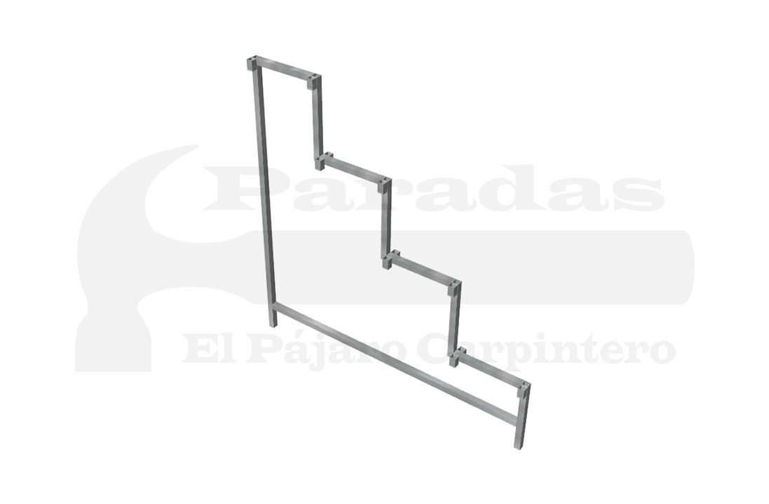 Pata mesa forma escalera 4 peldaños central