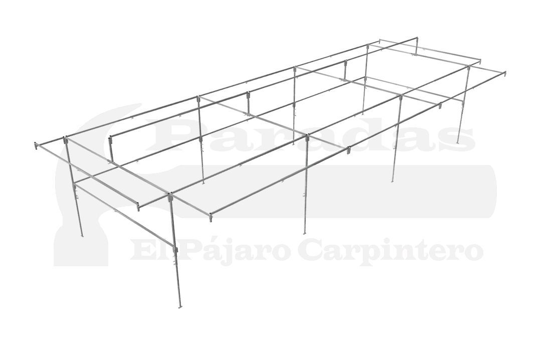 feria pack Caseta mercado altura regulable completa 3x9
