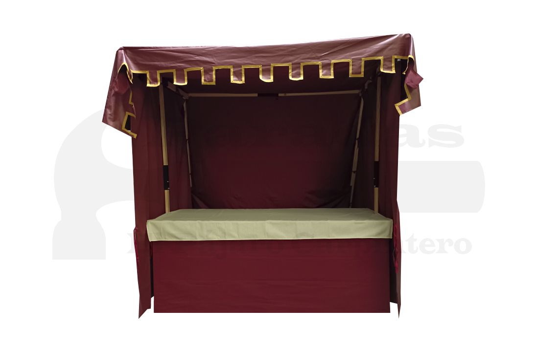 Pack completo parada cruceta de madera con trasero toldo de decoración