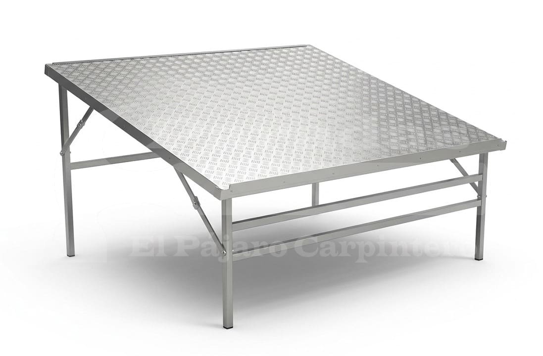 Mesa plegable reforzada aluminio inclinada para fruta